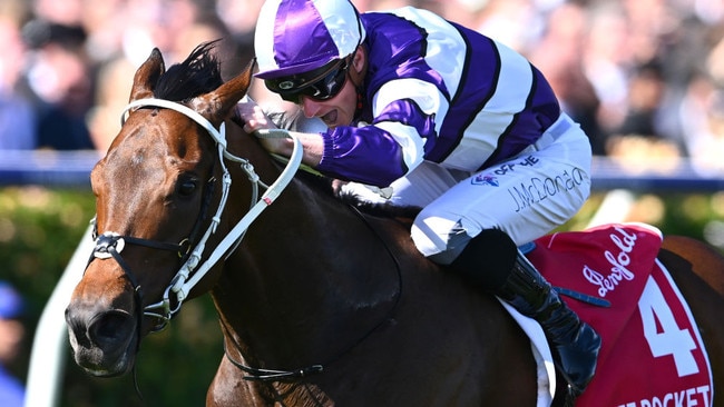 Riff Rocket wins the Victoria Derby. Photo: Quinn Rooney/Getty Images.