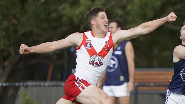 MPFNL Division 2: Karingal v Chelsea football.  Jordan Pomeroy (Karingal). Picture: Valeriu Campan