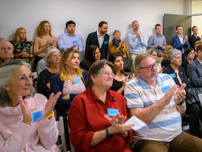 A crowd welcomes the opening of Nextsense in Alstonville Plaza, replacing the not-for-profit organisationÃ¢â¬â¢s Lismore centre, which was destroyed in the 2022 floods.