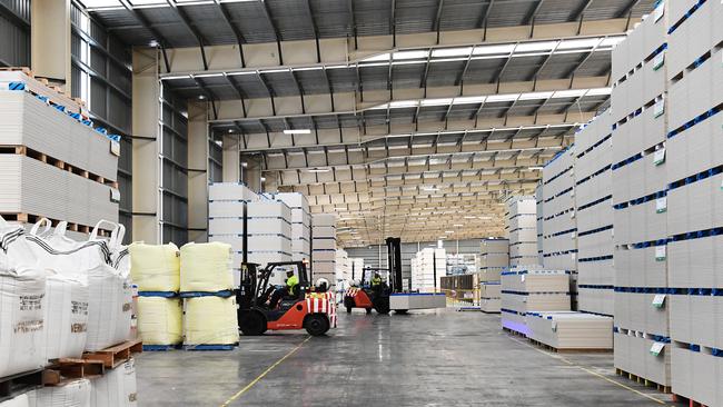 The Knauf plasterboard factory at the Port of Bundaberg. Bank of America has been hired to sell Knauf’s plasterboard factories in Australia, but the sales process has not yet started.