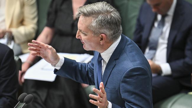 CANBERRA, AUSTRALIA  - NewsWire Photos - November 27, 2024: Minister for Climate Change and Energy of Australia, Chris Bowen during Question Time at Parliament House in Canberra. Picture: NewsWire / Martin Ollman