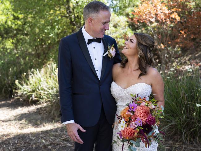 SA Greens Senator Sarah Hanson-Young marrying The Australia Institute's Ben Oquist. Picture: Bentinmarcs Photography