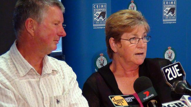 Margaret and John Carmichael speak during a press conference in 2011 about the disappearance of their daughter. Photo: Zozan Balci.