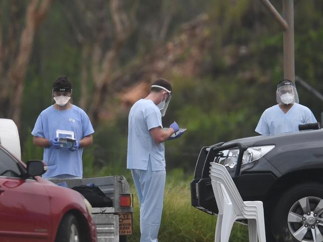 NT Health help with test and trace ahead of lockdown in Minmarama. Picture: (A)manda Parkinson