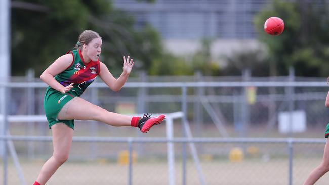 SEQ AFL junior grand final day. Sandgate vs Jindalee U/15 Girls. Pic Peter Wallis