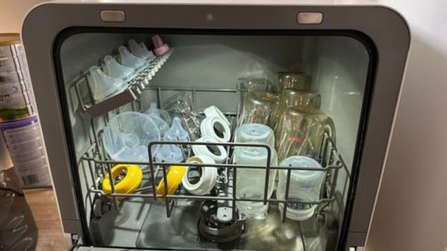 Wash baby bottles in a Samsung dishwasher