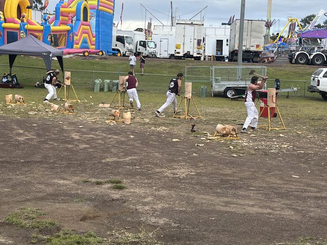 The woodchop at the Fraser Coast Show.