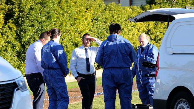 Police at the scene in Metford on June 20, 2020. Picture: Peter Lorimer