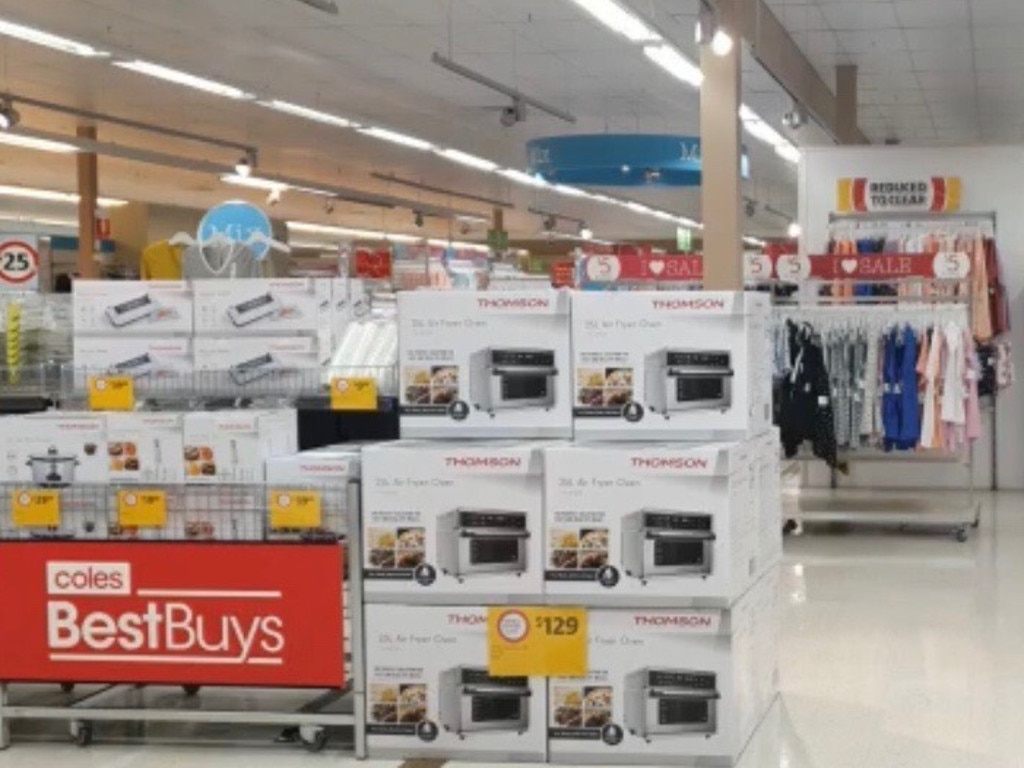 A Coles store with the air fryer ovens before selling out. Picture: Supplied