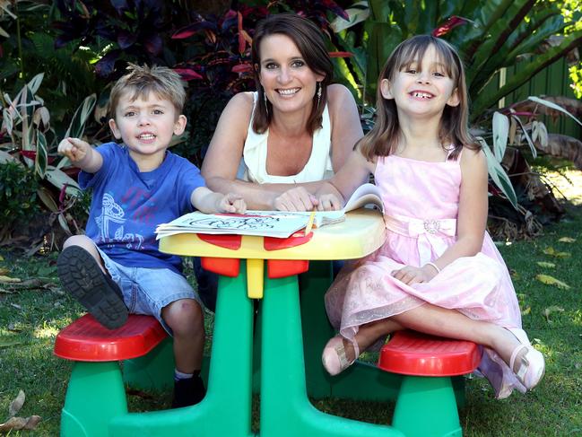 Reggie Bird with her two children, Lucas and Mia in 2013.