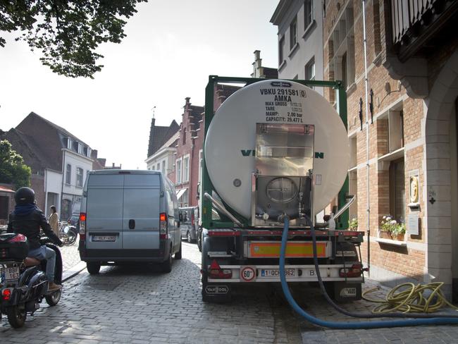 The use of trucks to transport beer from the brewery to the bottling plant will soon be a thing of the past for Bruges. Picture: AP/Virginia Mayo