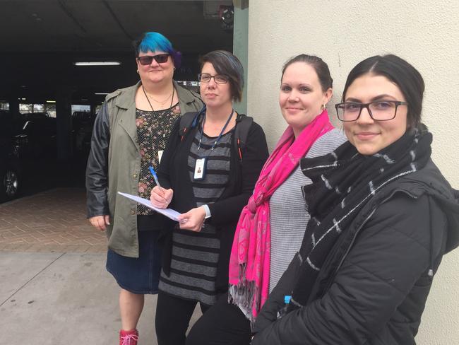 Helping rough sleepers access services: (L-R) Christie Cameron, Julia Shoesmith, Katie Dodd and Emily Wendt from Wentworth Housing at Judges carpark in Penrith.