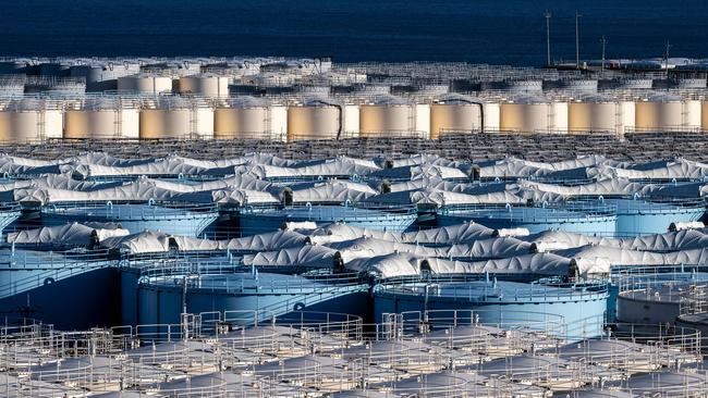 Japan plans to release tons of treated water contaminated by the Fukushima nuclear disaster into the Pacific within months. Picture: Philip Fong/AFP