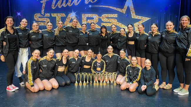 Some of the Sparks Dance Centre Troupe team at the Future Stars Competition. The dance centre opened in 2012 under the guidance of Director Tina Sparks. (Left to right, back row): Miss Rachael, Morgan, Georgia, Caitlin, Chloe, Lyla, Amelia, Jazlin, Miss Tina, Charlotte, Shayla, Cienna, Charlotte, Lucy, Grace, Miss Tegan. (Left to right, front row): Chloe, Bonni, Tahlia, Savannah, Layla, Sophia, Savannah, Starsha, Imogen, Paige. Photo: Contributed.