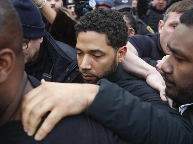 Jussie Smollett was stripped of his passport after his first court hearing, with a bond set at US $100,000. Picture: AP/Kamil Krzaczynski