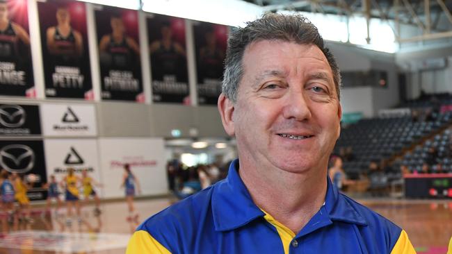 Newton Jaguars Premier League netball coach Jim Haldane. Picture: AAP/Mark Brake)