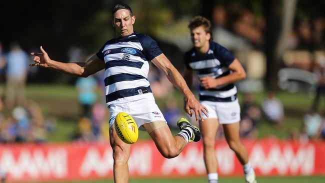 Harry Taylor was forced off after copping a knee to the jaw against the Eagles but appeared OK. Pic: Getty Images