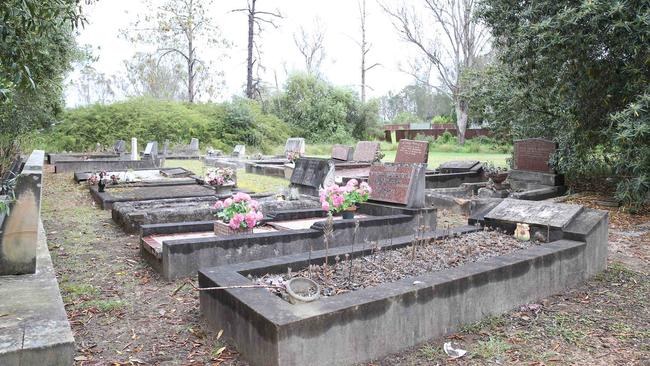 Burial sites on Pitt Street, Badgerys Creek, where bodies will be exhumed and relocated.