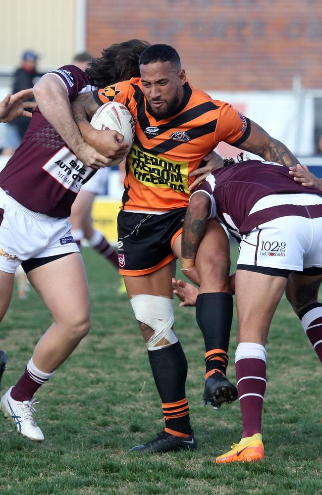 Action shots of the Southport Tigers vs. Burleigh Bears major semi-final clash at Pizzey Park. Eni Folau. 4 September 2022 Miami Picture by Richard Gosling