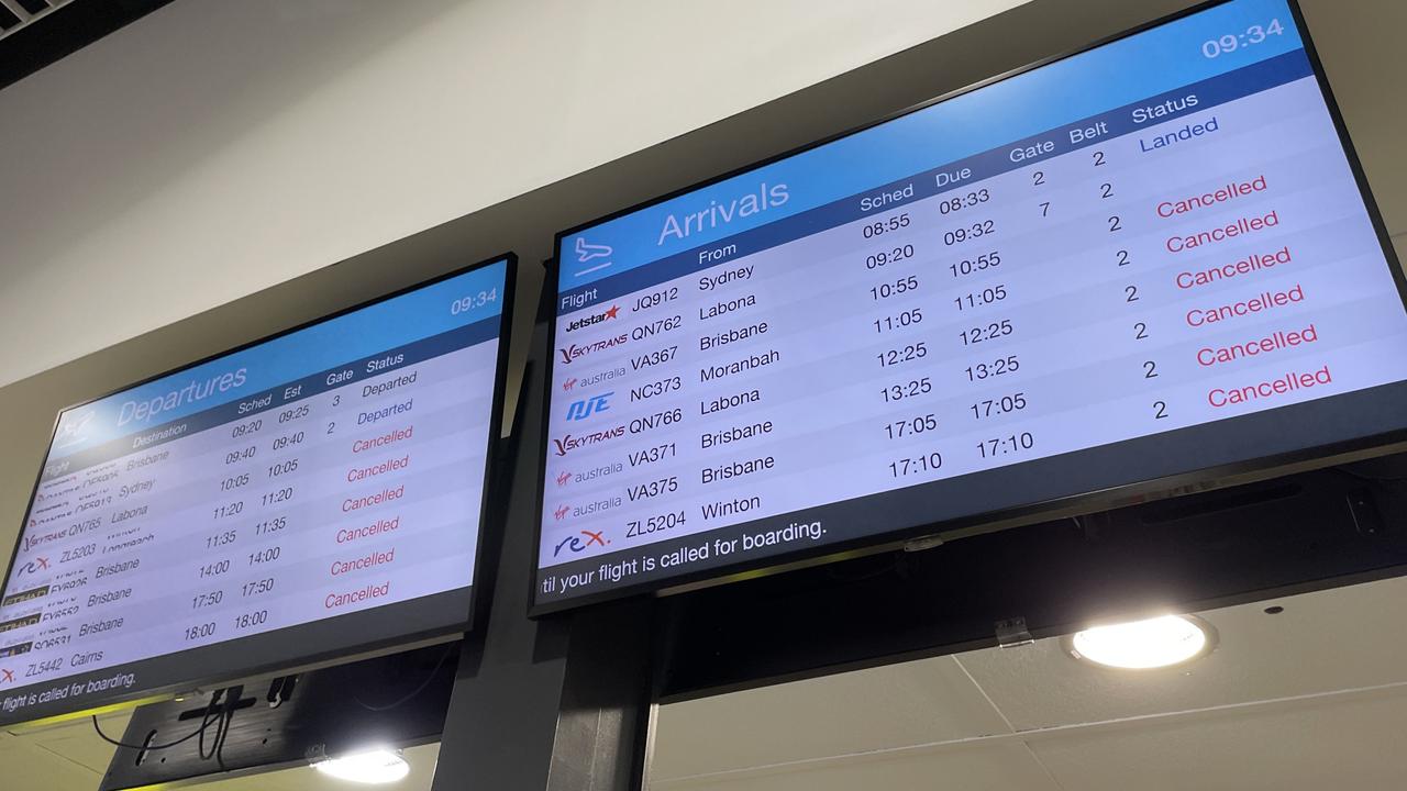 Tropical Cyclone Kirrily January 2024: The last plane just took of from Townsville. Picture: Blair Jackson