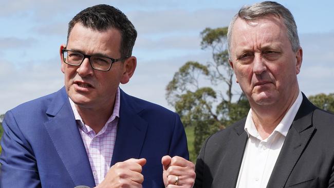 Premier Daniel Andrews and Mental Health Minister Martin Foley. Picture: AAP