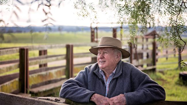 Former federal National Party heavyweight Peter Nixon on his farm in Orbost, now run by son Chris.