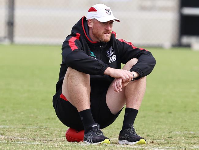 St Kilda AFL training at RSEA Park, Moorabbin.  01/03/2021.   St Kilda's Jarryd Roughead   . Pic: Michael Klein