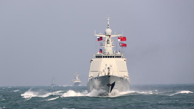 Warships of Chinese navy take part in a joint naval exercise in 2022 in the East China Sea. Picture: Getty