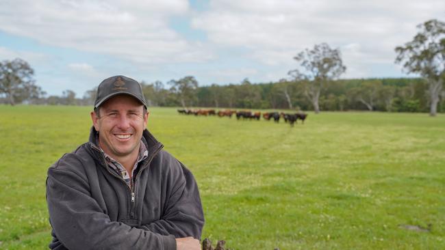 Kevin Stark Jnr farms on 2500ha around Lake Mundi with his parents Kevin and Maryanne. Picture: Karla Northcott