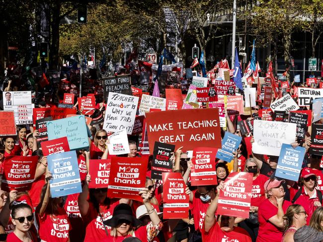 It comes as nurses and teachers went on strike in 2022 calling for better pay. Picture: Jenny Evans