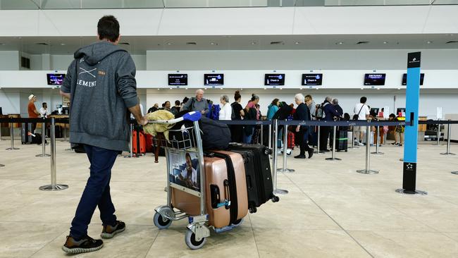 The burden on ratepayers of Mayor Amy Eden’s push to buy North Queensland Airports is yet to be determined. Inside the international terminal at Cairns. Picture: Brendan Radke