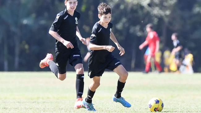 Football Queensland Community Cup carnival, Maroochydore. U13 boys, Sunshine Coast V Metro North. Picture: Patrick Woods.