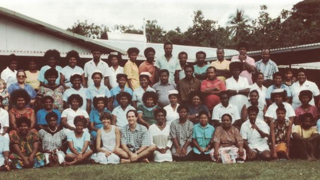 Lorengau Hospital staff when Marian Faa's parents volunteered as health workers in 1994. Her mother worked as a dietitian, and her father worked as a GP. Picture: supplied