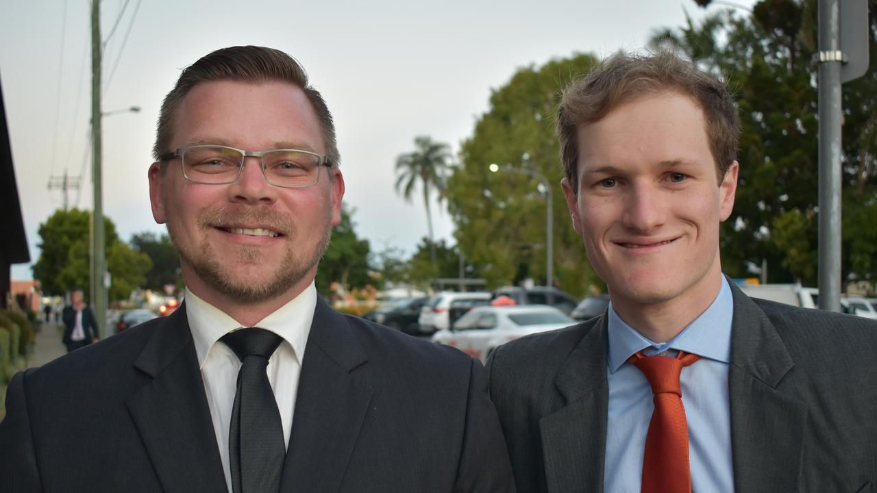 KCB representatives Luke Palmen and Nicholas Kent at the 2020 Queensland Mining Awards at the MECC, Mackay, on Wednesday September 23. Picture: Zizi Averill