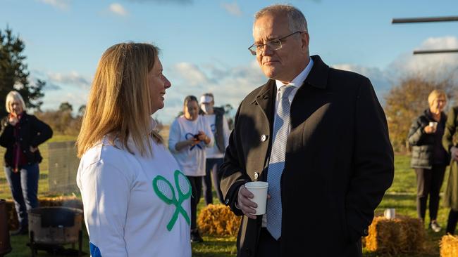 Mr Morrison is campaigning in Tasmania. Picture: Jason Edwards