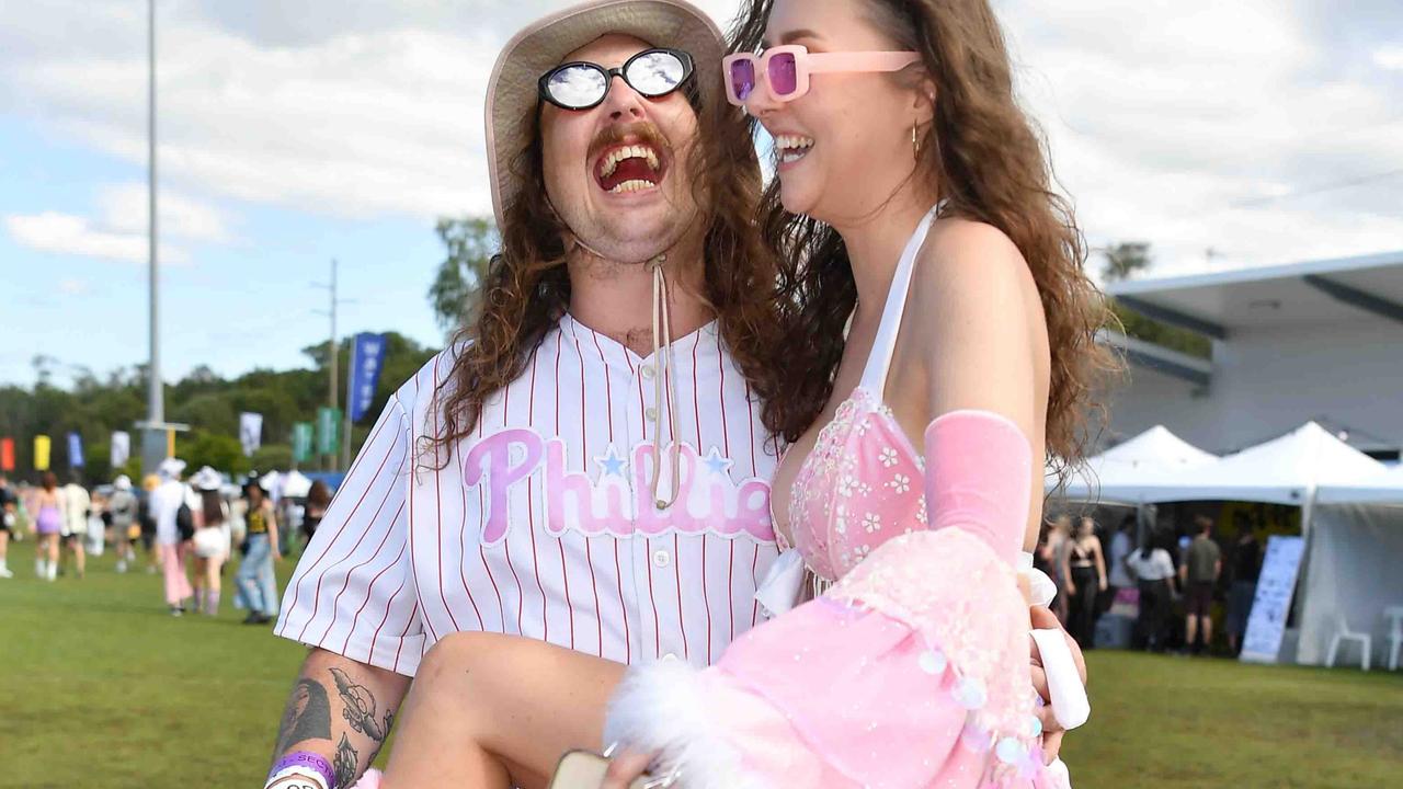 Chris Hoare and Georgie Barber at Groovin the Moo, Sunshine Coast 2023. Picture: Patrick Woods.