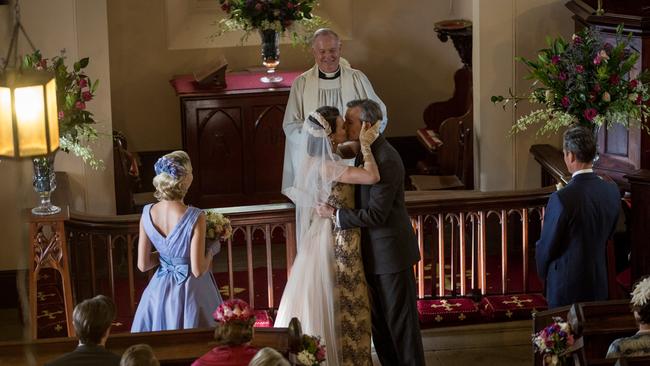 A scene from Place to Call Home being filmed in St Paul's Church, in Cobbitty.