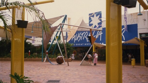 Southport Mall and the Nerang Street entrance to Australia Fair, Southport, Queensland, in the early 1990s.