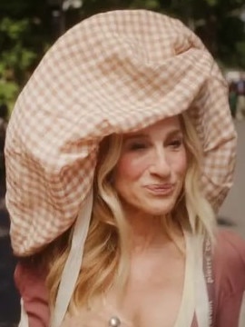 The enormous headwear became a big talking point.