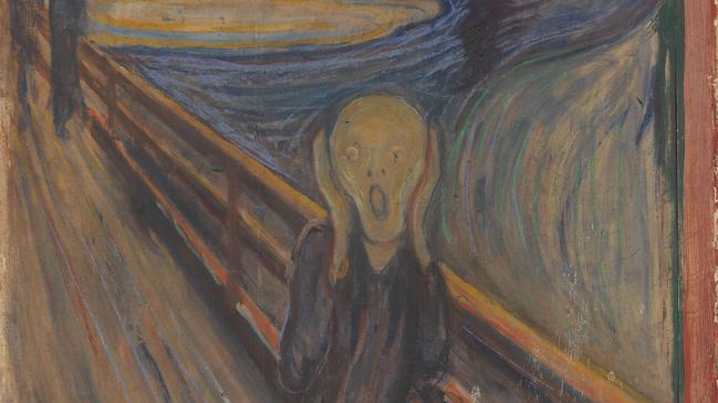 The Scream by Edvard Munch had a barely visible sentence saying “Can only have been painted by a madman”. Picture: Boerre Hoestland / The National Museum of Norway