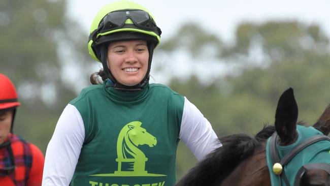 Jockey Jess Taylor partners Eve ‘N’ Ruby for trainer Marc Conners. Picture: AAP Image