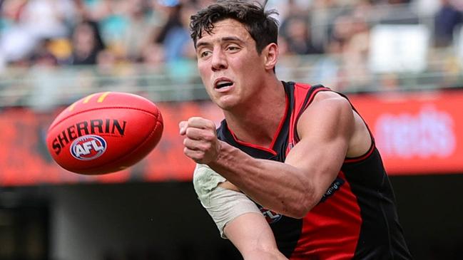 Jye Caldwell was a shining light for the Bombers in the midfield. Picture: Russell Freeman/AFL Photos via Getty Images