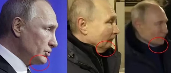 Vladimir Putin has been accused of using a body double in high-risk situations. Picture: YouTube