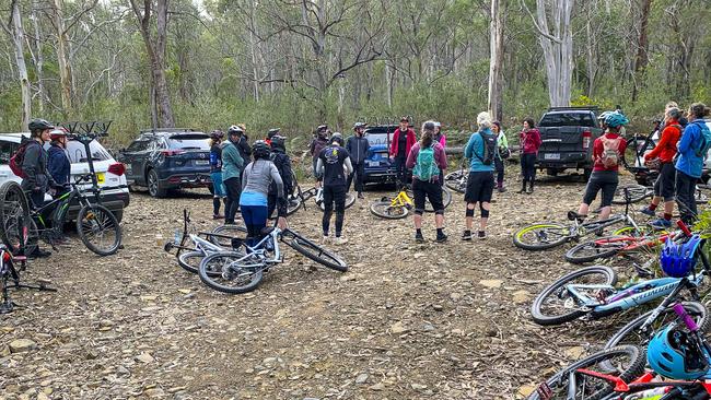 Shredding Betties mountain bike club for girls and women. Tasman Peninsula mountain bike trails. Picture: Amanda Walker ***ONE TIME USE ONLY