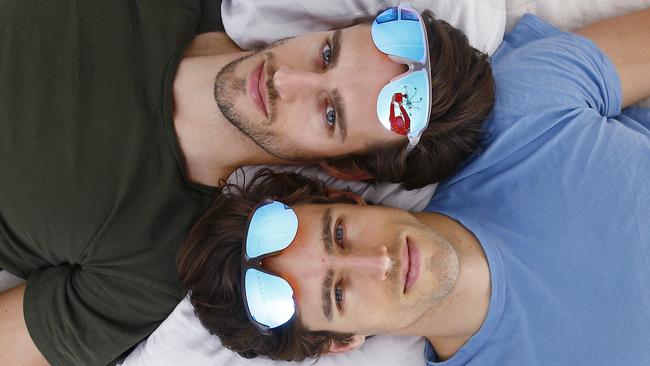 Jordan and Zac Stenmark wearing their Dreamers glasses. Picture: John Appleyard