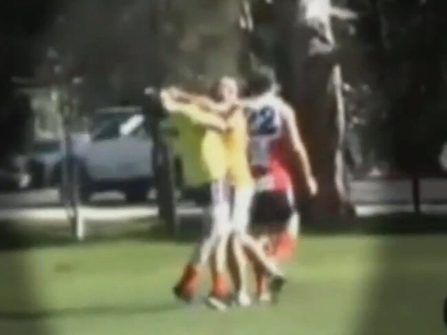 Central United’s Nick Kershaw copped a lengthy ban for this punch on the opposition's runner.