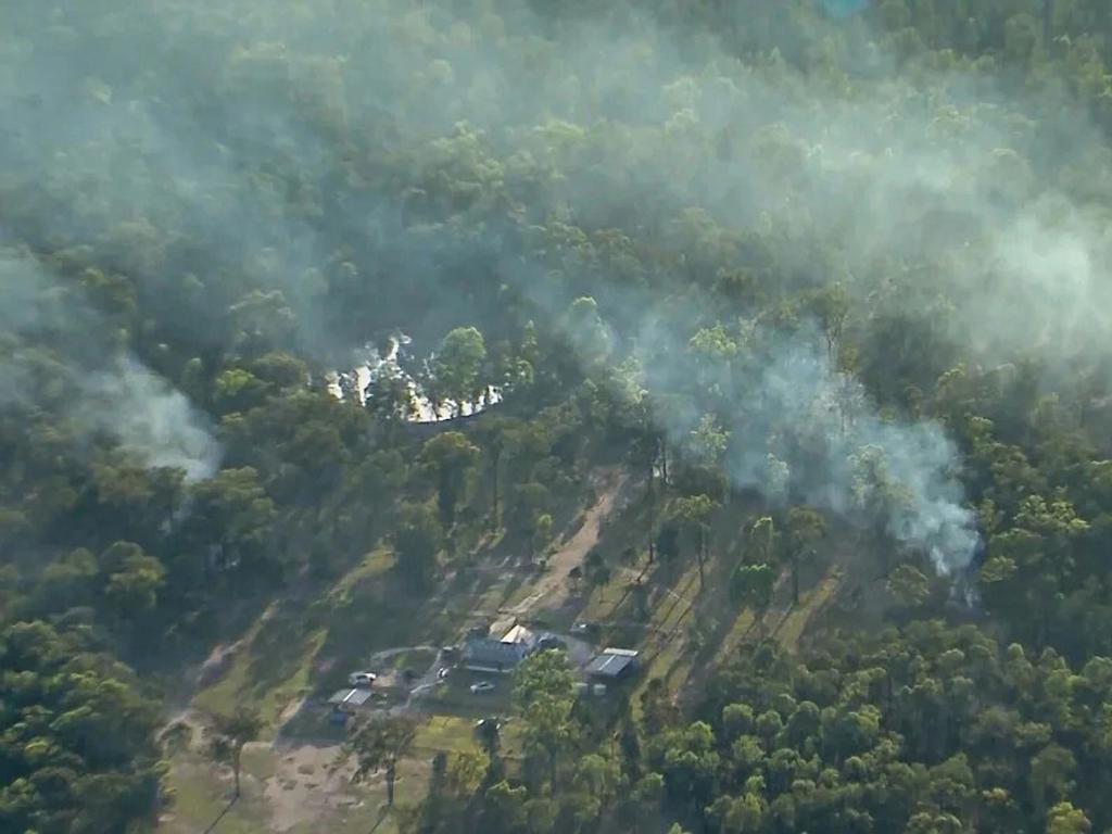 The attackers started a bush fire in an attempt to flush Ms Brough out of her hiding spot. Picture: Nine