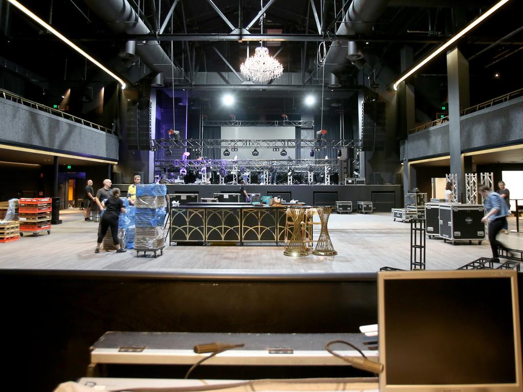 Stage setup at The Fortitude Music Hall. Picture: Steve Pohlner/AAP