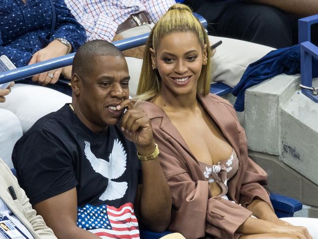 Beyonce and Jay-Z attend Serena Williams second round victory over Vania King from Serena’s player box at Arthur Ashe Stadium on day 4 of the 2016 US Open at USTA Billie Jean King National Tennis Center on September 1, 2016. Picture: Getty