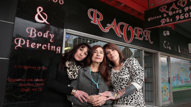 Suzanne Hardy, Violette Petro and Angela Mogus outside their shop. Picture: Robert Pozo